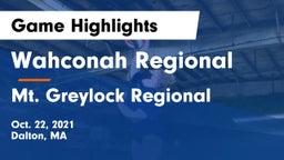 Wahconah Regional  vs Mt. Greylock Regional  Game Highlights - Oct. 22, 2021