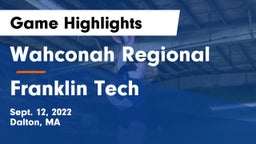 Wahconah Regional  vs Franklin Tech Game Highlights - Sept. 12, 2022