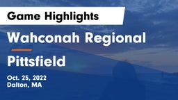 Wahconah Regional  vs Pittsfield   Game Highlights - Oct. 25, 2022