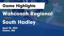 Wahconah Regional  vs South Hadley Game Highlights - April 23, 2024