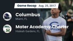 Recap: Columbus  vs. Mater Academy Charter  2017
