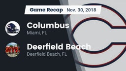 Recap: Columbus  vs. Deerfield Beach  2018