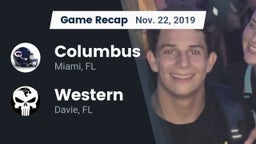 Recap: Columbus  vs. Western  2019