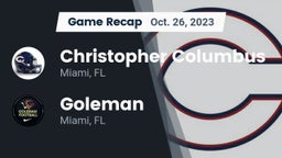 Recap: Christopher Columbus  vs. Goleman  2023