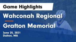 Wahconah Regional  vs Grafton Memorial  Game Highlights - June 25, 2021
