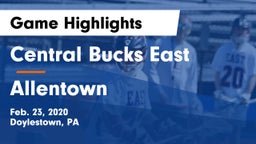 Central Bucks East  vs Allentown  Game Highlights - Feb. 23, 2020