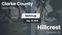 Matchup: Clarke County High vs. Hillcrest  2016
