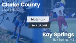 Matchup: Clarke County High vs. Bay Springs  2019