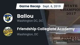 Recap: Ballou  vs. Friendship Collegiate Academy  2019