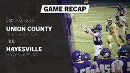Recap: Union County  vs. Hayesville 2016
