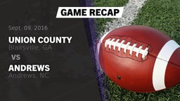 Recap: Union County  vs. Andrews  2016