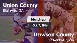 Matchup: Union County High vs. Dawson County  2016