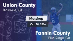 Matchup: Union County High vs. Fannin County  2016
