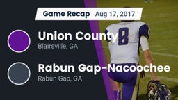 Recap: Union County  vs. Rabun Gap-Nacoochee  2017