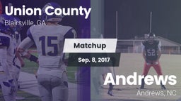 Matchup: Union County High vs. Andrews  2017