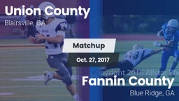 Matchup: Union County High vs. Fannin County  2017