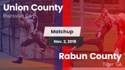 Matchup: Union County High vs. Rabun County  2018