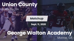 Matchup: Union County High vs. George Walton Academy  2020