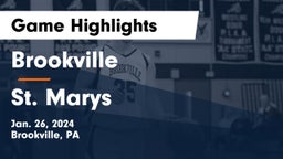 Brookville  vs St. Marys  Game Highlights - Jan. 26, 2024