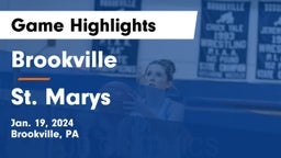 Brookville  vs St. Marys  Game Highlights - Jan. 19, 2024