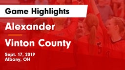 Alexander  vs Vinton County  Game Highlights - Sept. 17, 2019