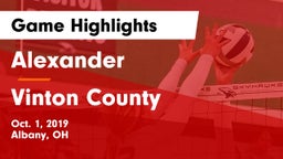 Alexander  vs Vinton County  Game Highlights - Oct. 1, 2019