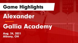 Alexander  vs Gallia Academy Game Highlights - Aug. 24, 2021