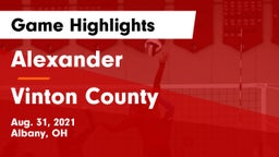 Alexander  vs Vinton County  Game Highlights - Aug. 31, 2021