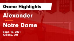 Alexander  vs Notre Dame  Game Highlights - Sept. 18, 2021