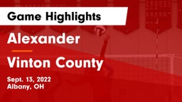 Alexander  vs Vinton County  Game Highlights - Sept. 13, 2022