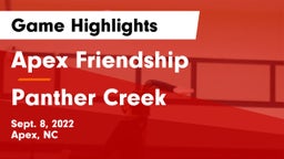 Apex Friendship  vs Panther Creek  Game Highlights - Sept. 8, 2022