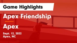 Apex Friendship  vs Apex  Game Highlights - Sept. 12, 2022