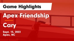 Apex Friendship  vs Cary  Game Highlights - Sept. 15, 2022