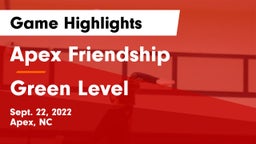 Apex Friendship  vs Green Level  Game Highlights - Sept. 22, 2022