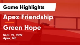 Apex Friendship  vs Green Hope  Game Highlights - Sept. 27, 2022