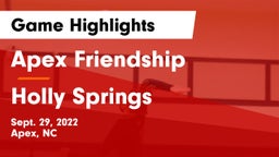 Apex Friendship  vs Holly Springs  Game Highlights - Sept. 29, 2022
