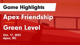 Apex Friendship  vs Green Level  Game Highlights - Oct. 17, 2022