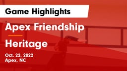 Apex Friendship  vs Heritage  Game Highlights - Oct. 22, 2022