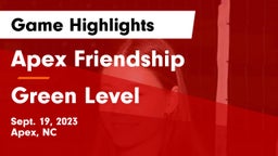 Apex Friendship  vs Green Level  Game Highlights - Sept. 19, 2023