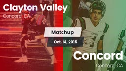 Matchup: Clayton Valley High vs. Concord  2016
