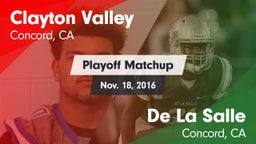 Matchup: Clayton Valley High vs. De La Salle  2016