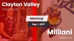 Matchup: Clayton Valley High vs. Mililani  2017