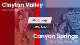 Matchup: Clayton Valley High vs. Canyon Springs  2017