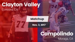 Matchup: Clayton Valley High vs. Campolindo  2017