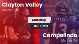 Matchup: Clayton Valley High vs. Campolindo  2018