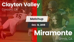 Matchup: Clayton Valley High vs. Miramonte  2018
