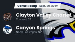 Recap: Clayton Valley Charter  vs. Canyon Springs  2019