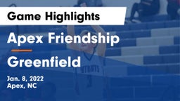 Apex Friendship  vs Greenfield  Game Highlights - Jan. 8, 2022