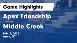 Apex Friendship  vs Middle Creek  Game Highlights - Feb. 8, 2022