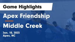 Apex Friendship  vs Middle Creek  Game Highlights - Jan. 10, 2023